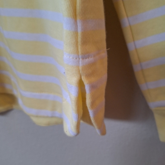 NWOT Talbots Womens White/Yellow Striped Collared Sweatshirt Size S - Picture 4 of 7